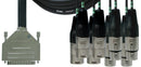 Cordial 10' Tascam D-Sub 25-Pin Male to 8 3-Pin XLRF Connectors - CFD3DFT