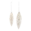 White Frosted Pinecone Drop Ornament (Set of 12)