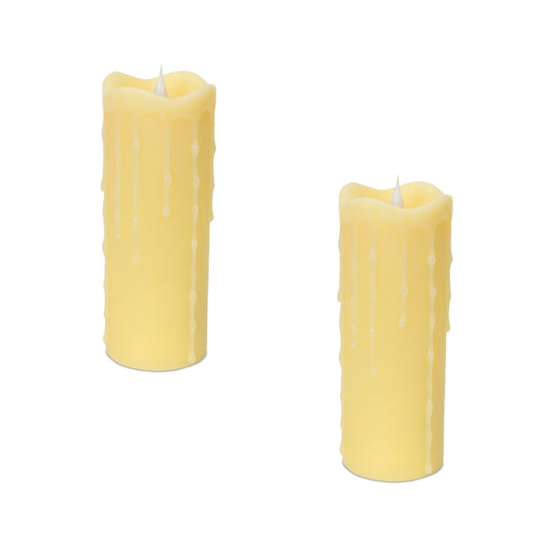 Simplux Designer LED Dripping Candle with Moving Flame and Remote (Set of 2)