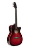 Stagg Acoustic Electric Cutaway Auditorium Guitar - Transparent Red