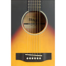Stagg Auditorium Left-Handed Acoustic Guitar - Sunburst - SA35 A-VS LH