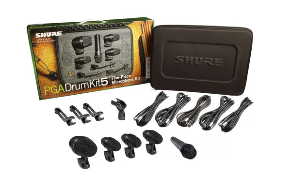 Shure PGADRUMKIT5 5-Piece Drum Microphone Kit Recording Mic Bundle