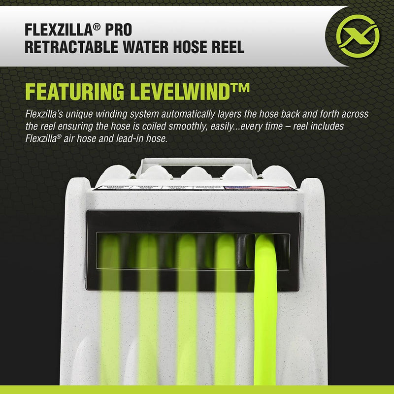 Flexzilla Retractable Water Hose Reel w/ Levelwind Technology 1/2