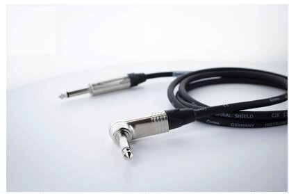 Cordial 20' Instrument Cable 1/4" to 1/4" Right Angle - Nickel Plated - CXI6PR