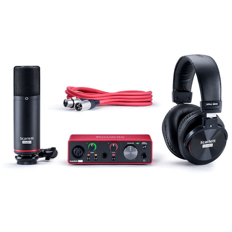 Focusrite Scarlett Solo Studio 3 USB Audio Interface Bundle w/ Mic & Headphones