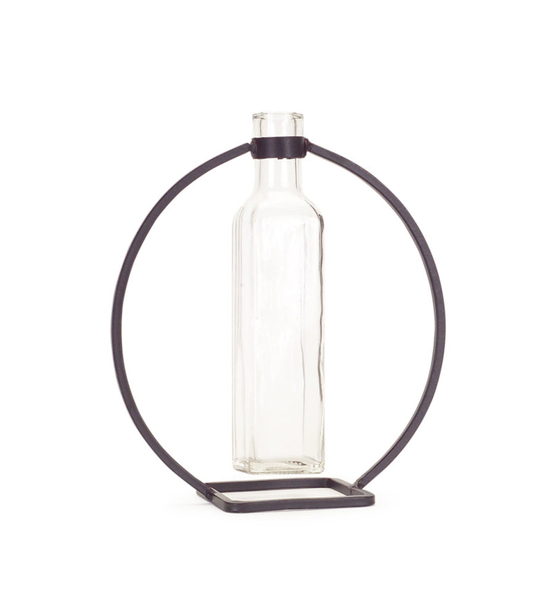 Modern Hanging Bottle Vase in Circle Stand (Set of 4)