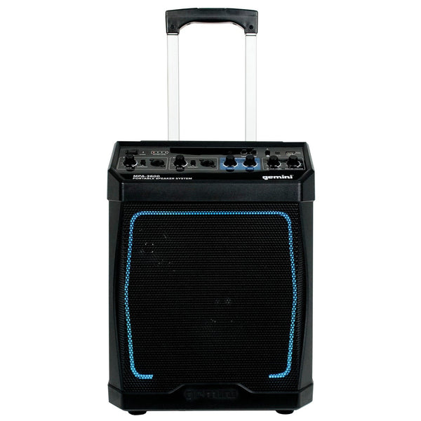 Gemini MPA-3600 Portable Rechargeable Bluetooth® Speaker with Lights - 160 Watts