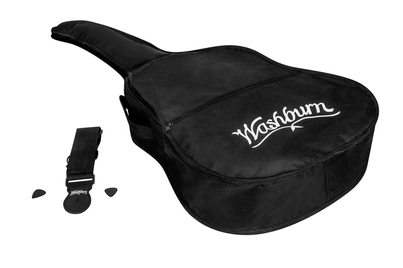 Washburn Apprentice Dreadnought Acoustic Electric Guitar Pack w/ Gig Bag & Strap