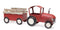 Iron Metal Tractor with Wagon Décor with Wood Accents 27.5"L