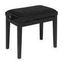 Stagg Matte Black Adjustable Piano Bench with Black Velvet Top - PB06 BKM VBK