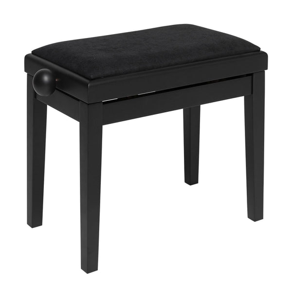 Stagg Matte Black Adjustable Piano Bench with Black Velvet Top - PB06 BKM VBK