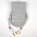 Cordial Cables 3' Unbalanced Twin Cable - 1/4″ to RCA - White - CFU0.9PC-SNOW