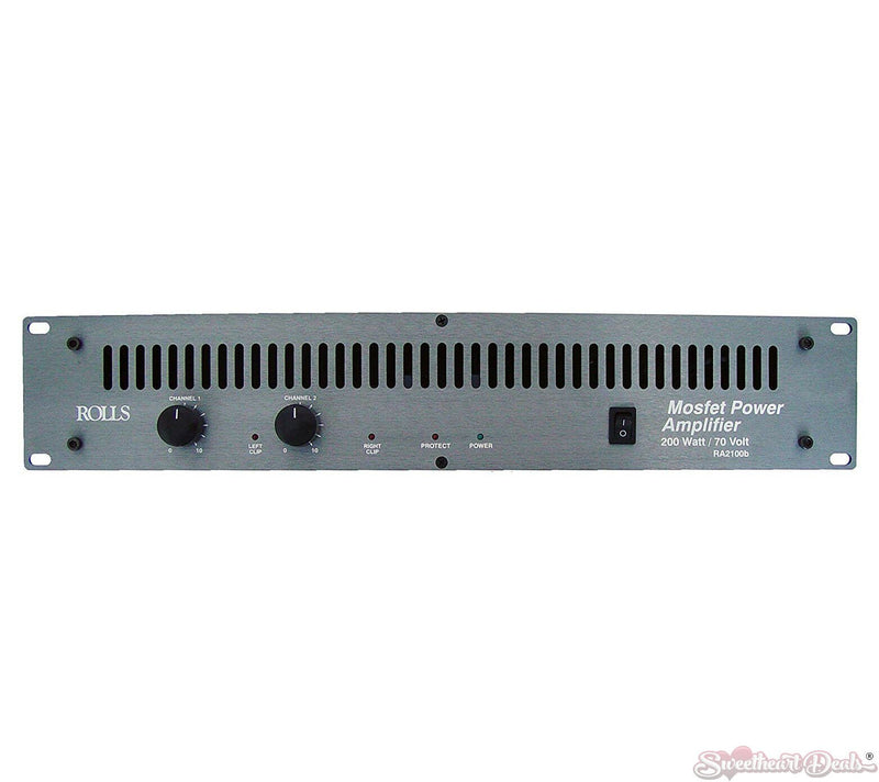 Rolls RA2100B 2-Channel 100 Watts/RMS Channel 4 Ohms Power Amplifier