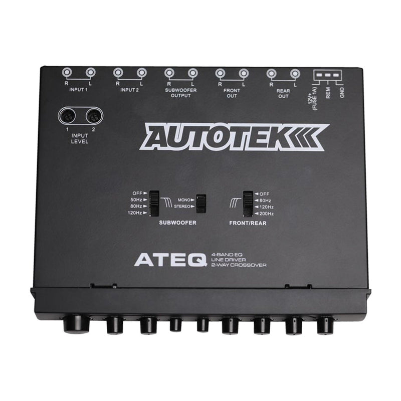 Autotek 4-Band Audio Equalizer with 2-Way Crossover - ATEQ