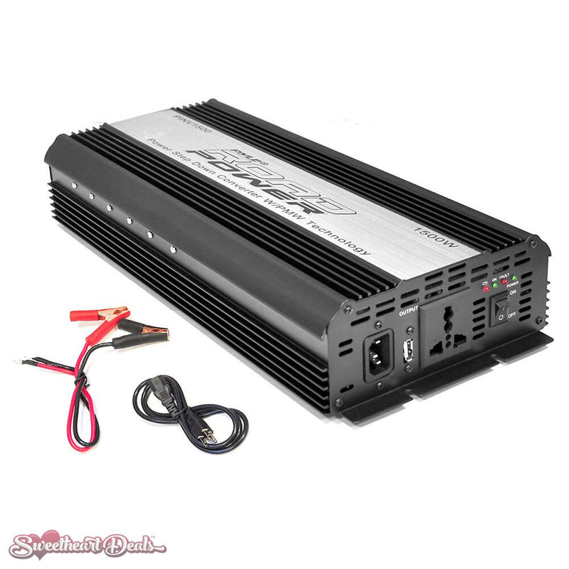 Pyle PINV1500 Plug In Car 1500 Watt 12V DC to 115 Volt AC Power Inverter w/ USB