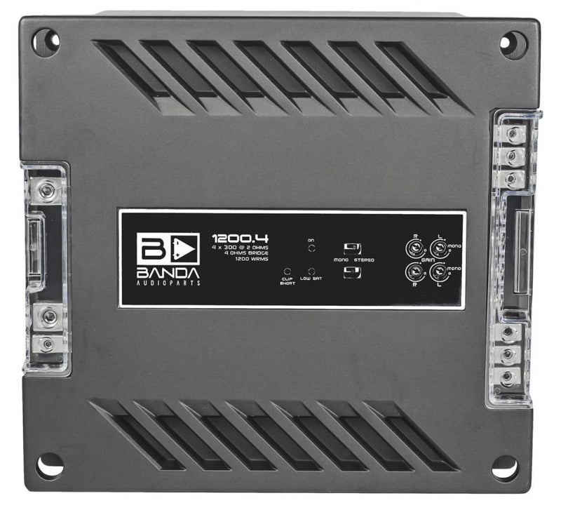 Banda Four Channel 300 Watts 2 Ohm Car Audio Amplifier - 1200.4