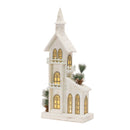 LED Lighted Winter Church Display 27"H