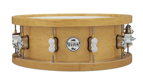 PDP 20-Ply Thick Wood Hoop 5.5x14 Maple Snare Natural w/ Chrome Hardware