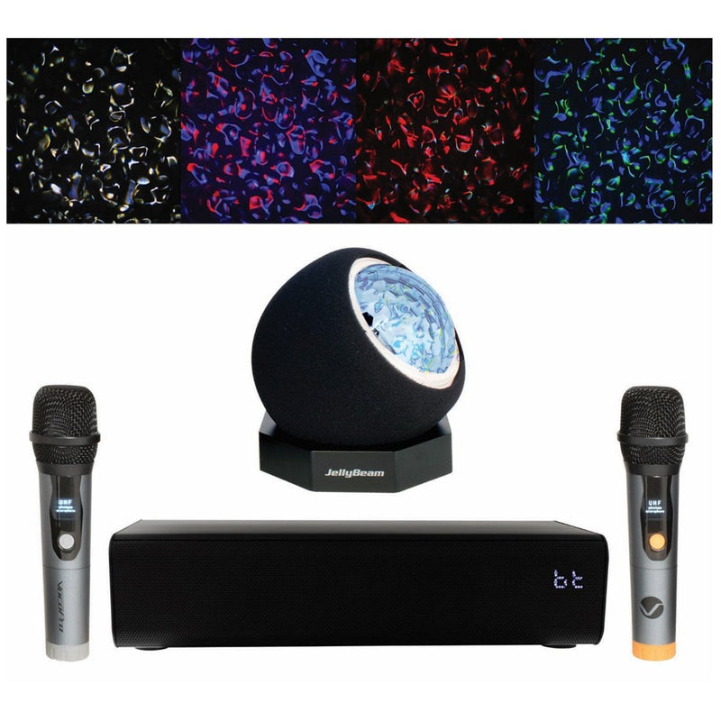 VocoPro Karaoke-Box-Go Bluetooth Karaoke Package w/ 2 Wireless Mics & Moving LED