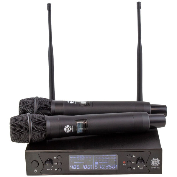Blastking MHU-402 Dual Handheld UHF DSP Wireless Microphone System