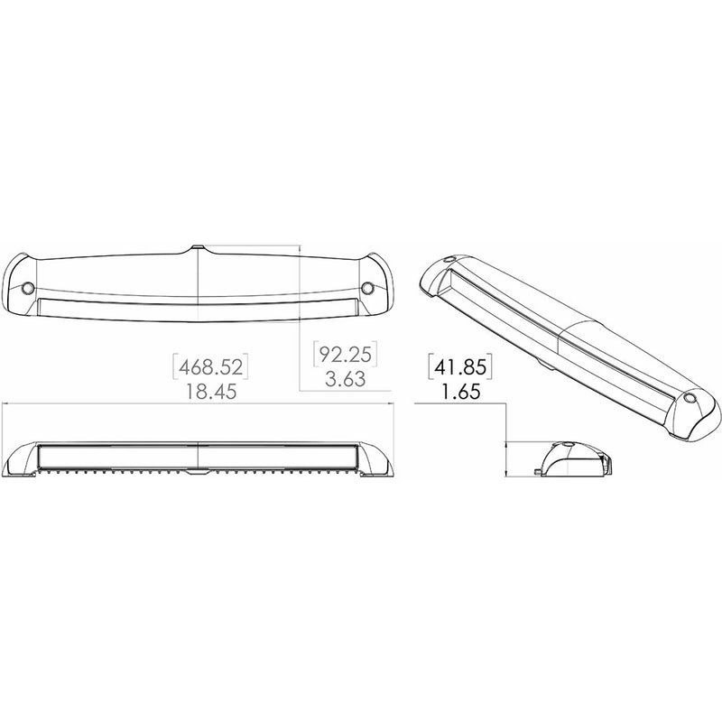 Lumitec Razor Light Bar - Spot - Flush Mount - White