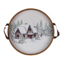 Wood Winter Scene Tray (Set of 2)