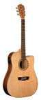 Washburn Harvest Dreadnought Cutaway Acoustic Guitar - Natural Gloss - D7SCE