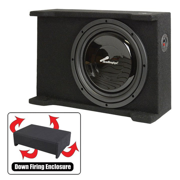 Audiopipe Single 12" Shallow Downfire Sealed Enclosure with sub APSB-12BDF