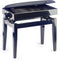 Stagg High Gloss Black Velvet Piano Bench with Storage - PB55 BKP VBK