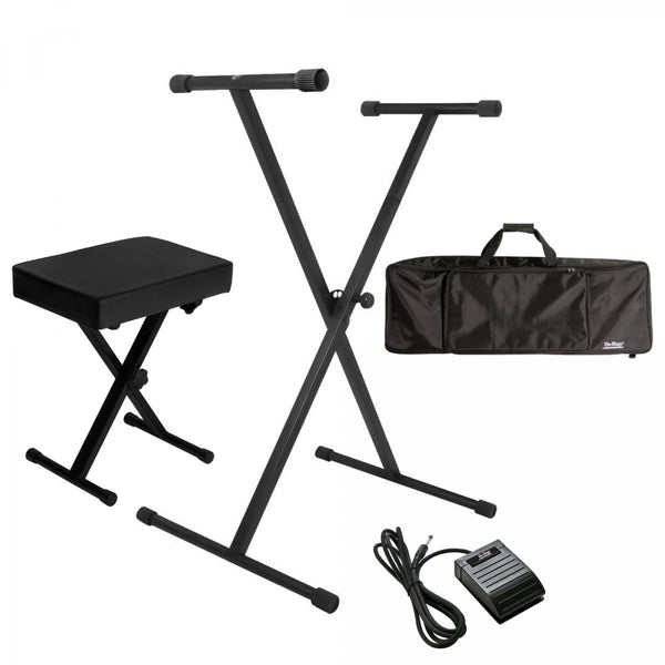 On-Stage Single-X Keyboard Stand Bundle w/ Bench, Sustain Pedal & Bag - KPK1061