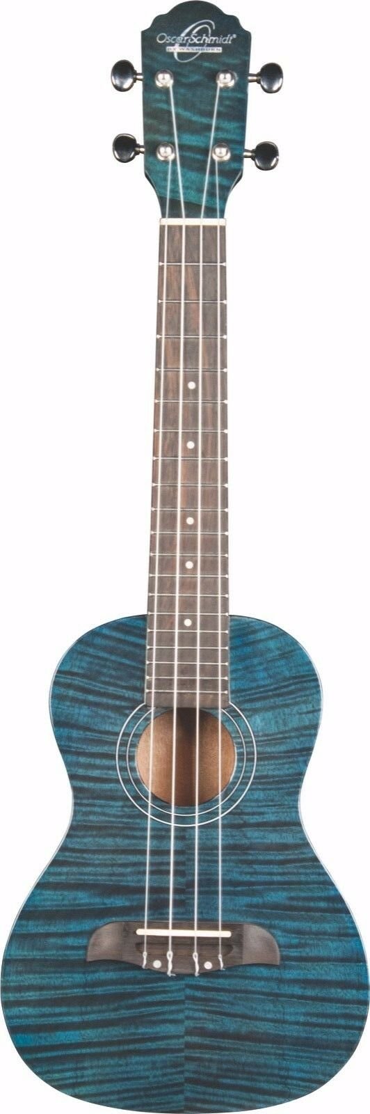 Oscar Schmidt OU2 Tenor Ukulele Flame Trans Blue - OU2TFTBL