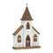 Lighted Natural Wooden Church Display with Rustic Metal Accents 17.5"H