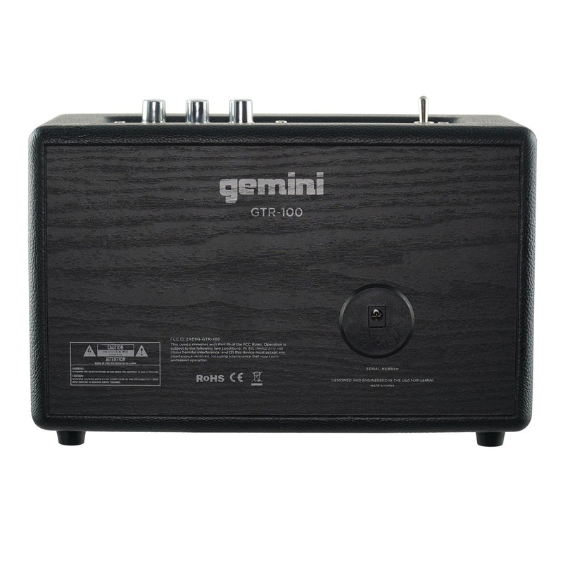 Gemini GTR-100 Portable Bluetooth Speaker - 40 Watts - Stereo