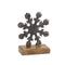 Metal Snowflake on Wood Base (Set of 6)