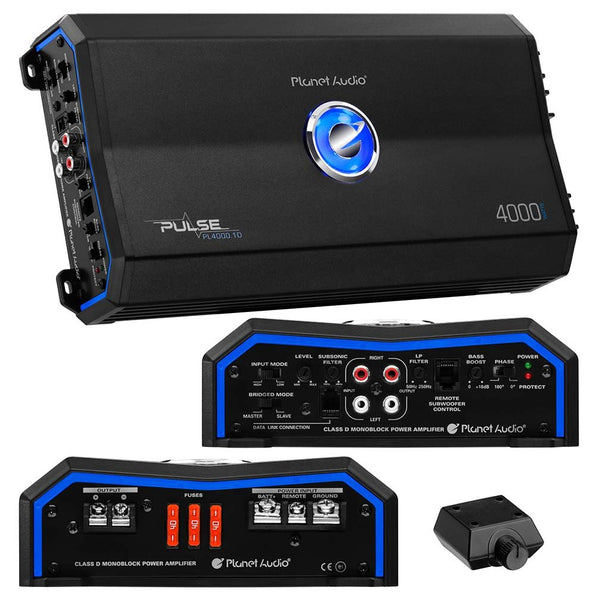 Planet Audio Pulse Series Class D Monoblock Amplifier 4000W Max PL4000.1D