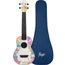 Flight Kitty Print Concert Travel Ukulele w/ Gig Bag - TUC-KITTY