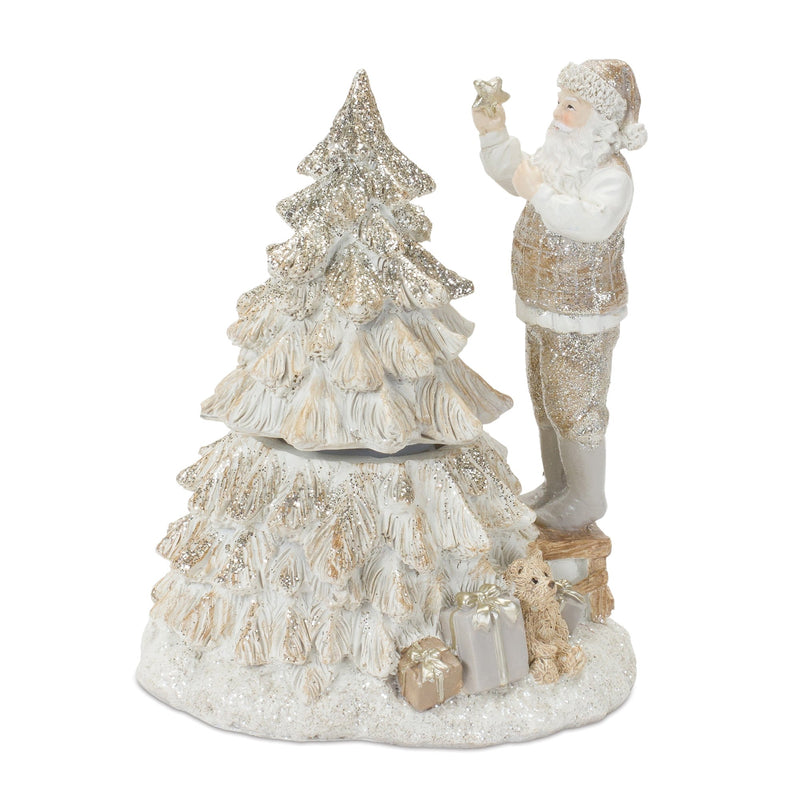 Santa with Spinning Christmas Tree (Set of 2)