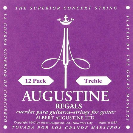 Augustine Regal/Trebles Extra High Tension Nylon Guitar Strings - 12 Packs of 6