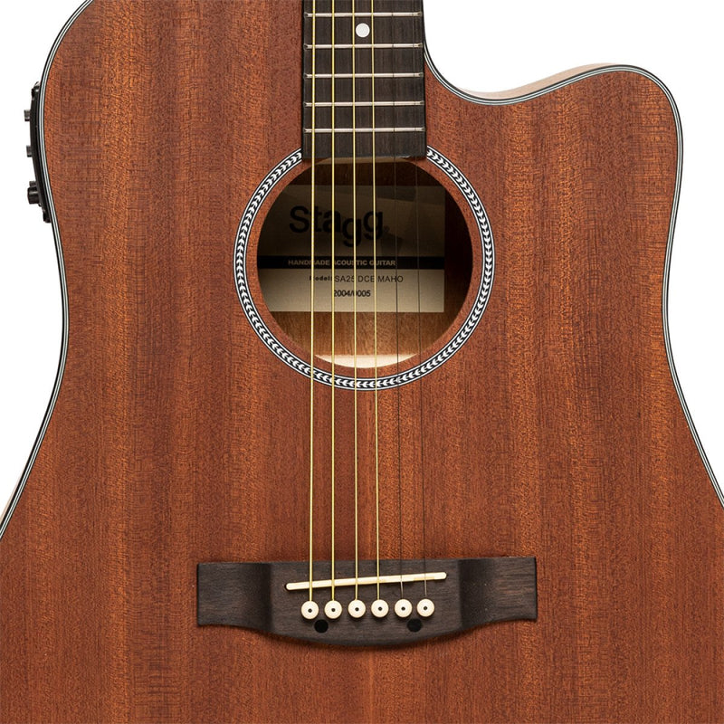 Stagg Acoustic Electric Dreadnought Cutaway Guitar - SA25 DCE MAHO