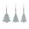 Metal Tree Ornament with Beaded Hanger (Set of 12)