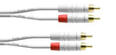 Cordial Cables 2' Unbalanced Twin Cable - RCA to RCA - White - CFU0.6CC-SNOW