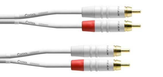 Cordial Cables 2' Unbalanced Twin Cable - RCA to RCA - White - CFU0.6CC-SNOW