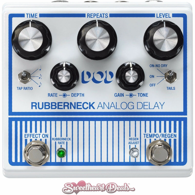 DOD Rubberneck Analog Delay Guitar Effect Pedal with Tap Tempo