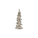 Carved Stone Pine Tree Décor with Silver Finish (Set of 3)