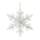 White Washed Wooden Snowflake Ornament (Set of 6)