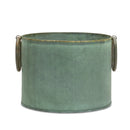 Round Metal Tub Planter with Distressed Green Finish (Set of 2)