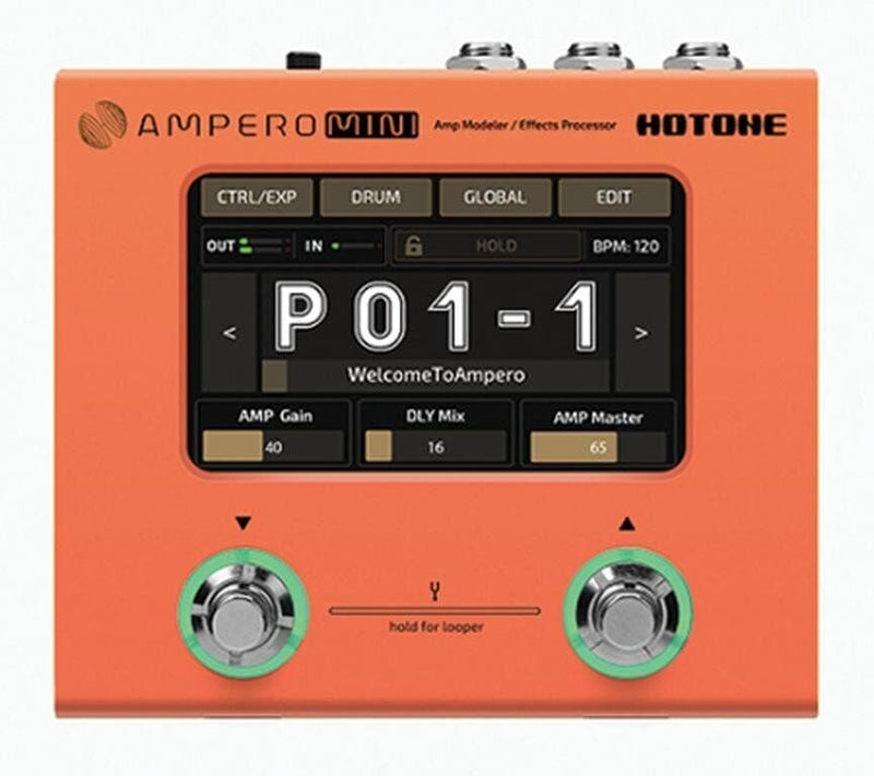 Hotone Ampero Mini Guitar Multi Effects Pedal - Orange - MP-50OR - New Open Box