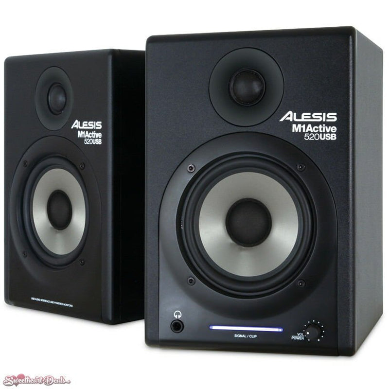 Alesis M1Active 520 USB 2-Way 5" Stereo Nearfield Studio Speakers Monitors Pair