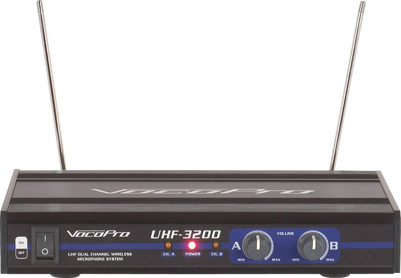 VocoPro UHF-Dual Channel Wireless Microphone System - UHF320010