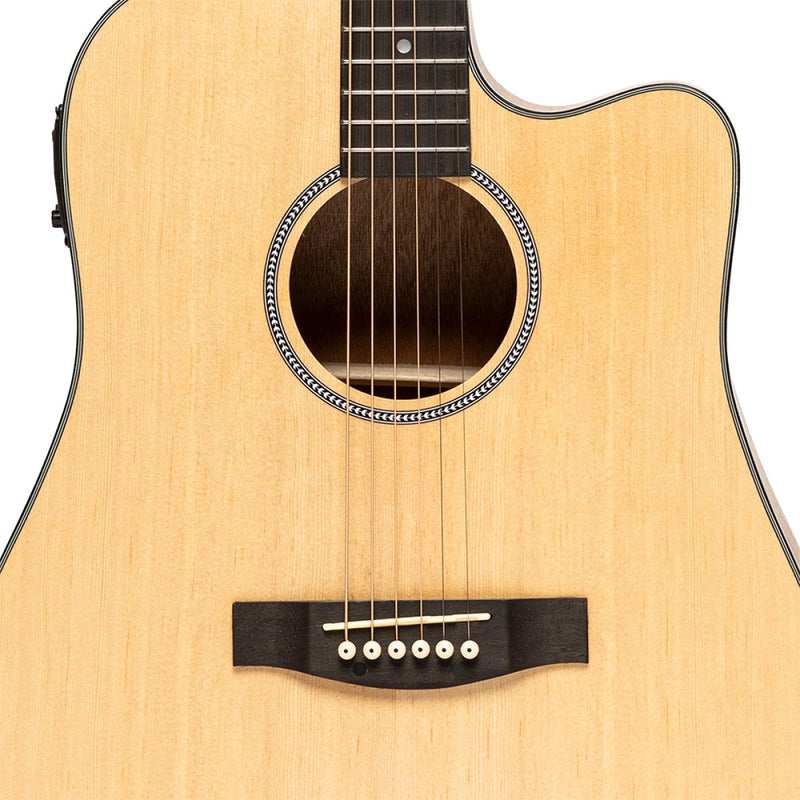 Stagg Cutaway Dreadnought Acoustic Electric Guitar - Natural - SA25 DCE SPRUCE